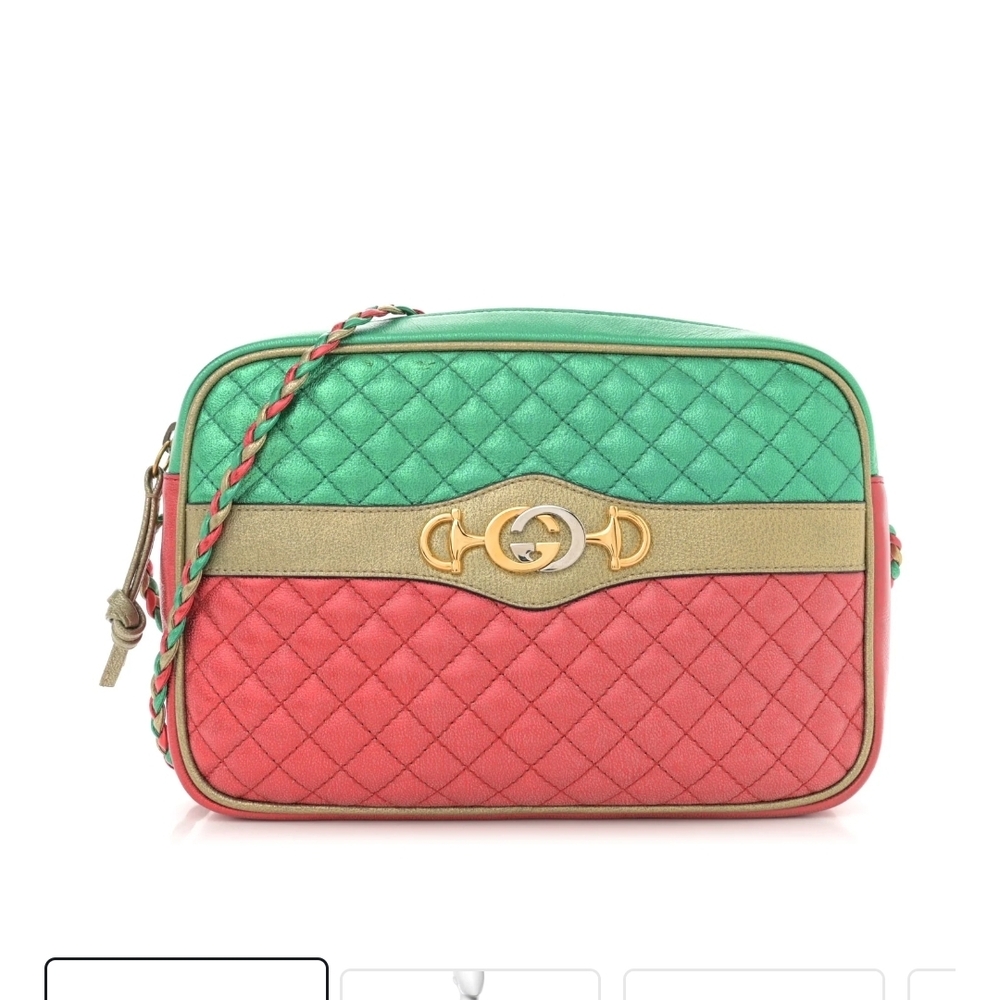 Gucci Quilted Crossbody Bag in Green and Red